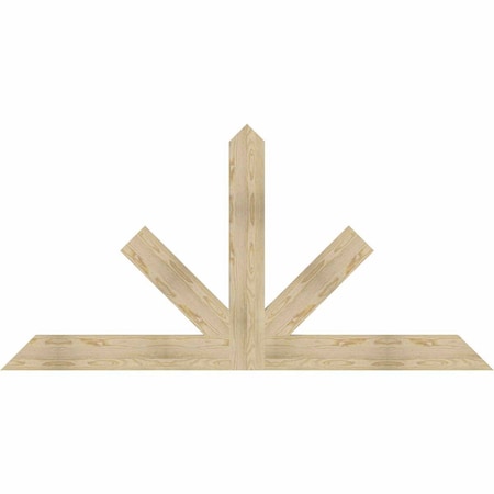 Ekena Millwork Saratoga Rough Sawn Timber Gable Bracket, Douglas Fir, 84"W x 42"H x 2"D x 6"F, 12/12 Pitch GBW084X42X0206SAR00RDF